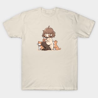 Cute dog mom with her dogs T-Shirt